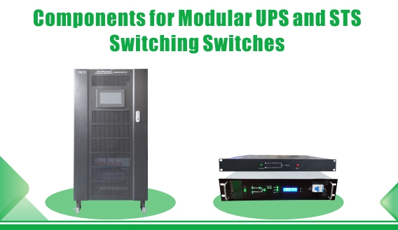 What are the components of a modular UPS and the STS  switching switch